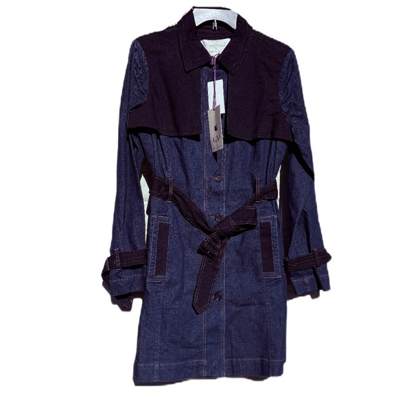 Christian Siriano Gloria Vanderbilt Denim Trench jacket 6 - Picture 8 of 16